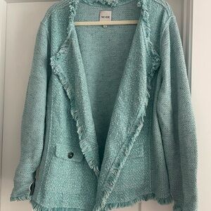 NIC+ZOE Women's Light Blue Open Front blazer/jacket